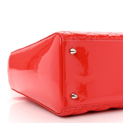 Christian Dior Patent Cannage Medium Lady Dior Red 9 of 10
