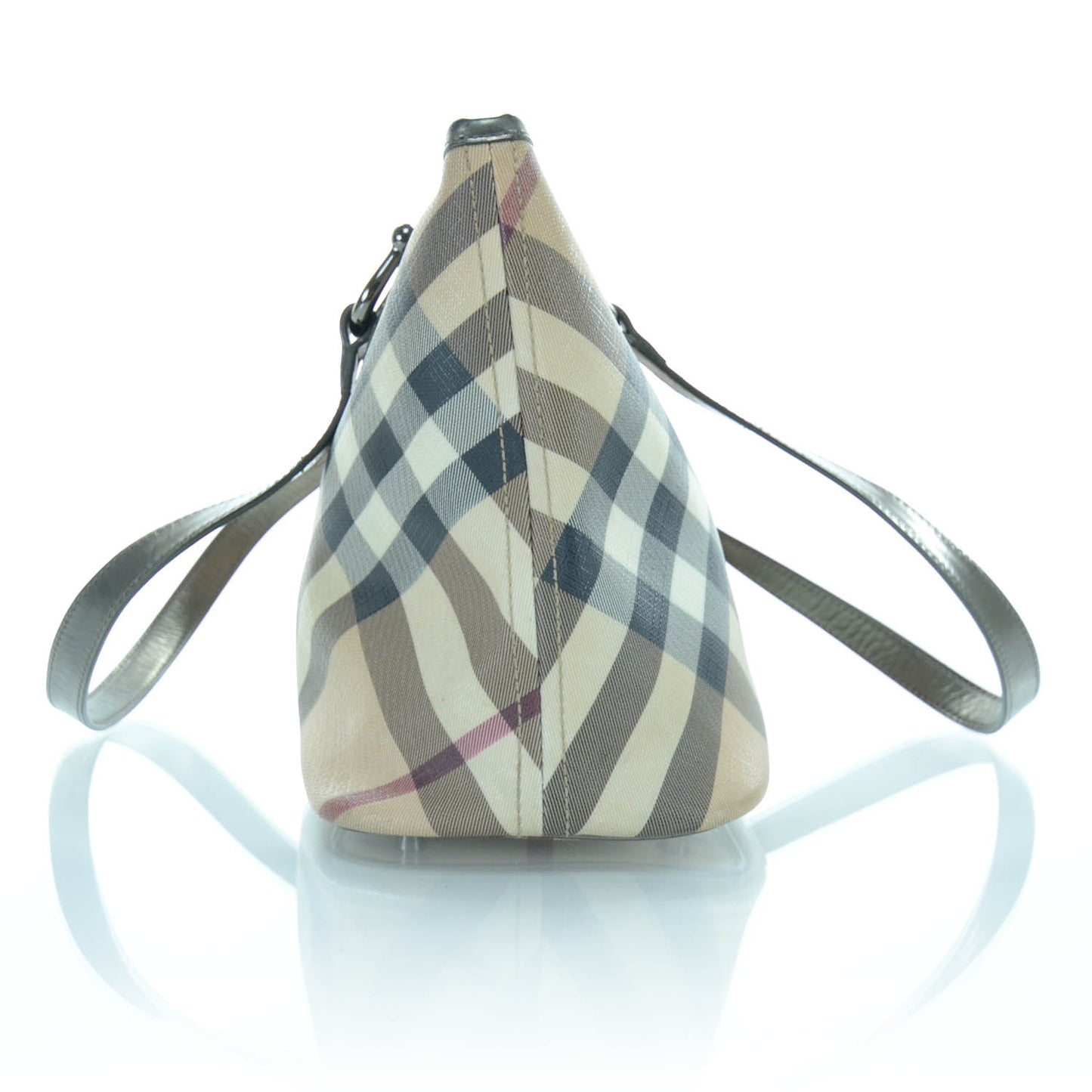 Metallic Calfskin Nova Check Tote
