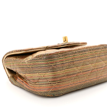Chanel Metallic Sheepskin Thin Striped Extra Mini Flap Multicolor Gold 10 of 10