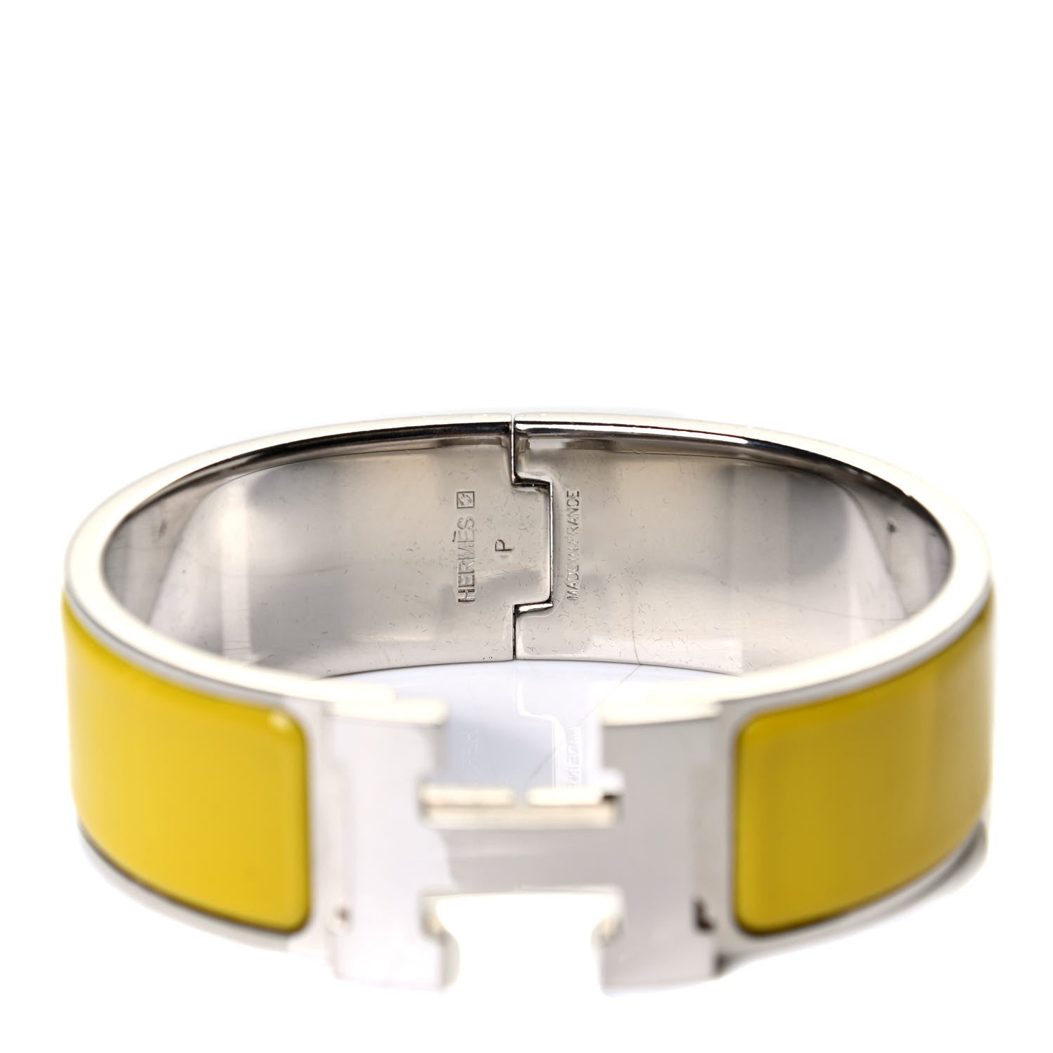 Hermes Enamel Clic Clac H Wide Bracelet GM Chartreuse 3 of 3
