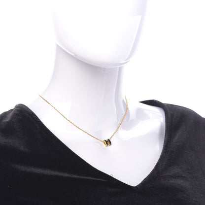 Hermes Lacquered Gold Pop H Pendant Necklace Black 2 of 6