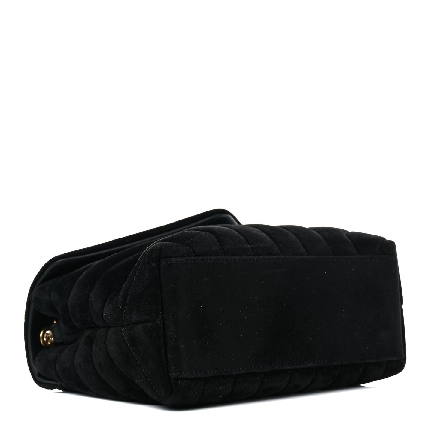 Suede Calfskin Y Quilted Monogram Small Loulou Chain Satchel Black