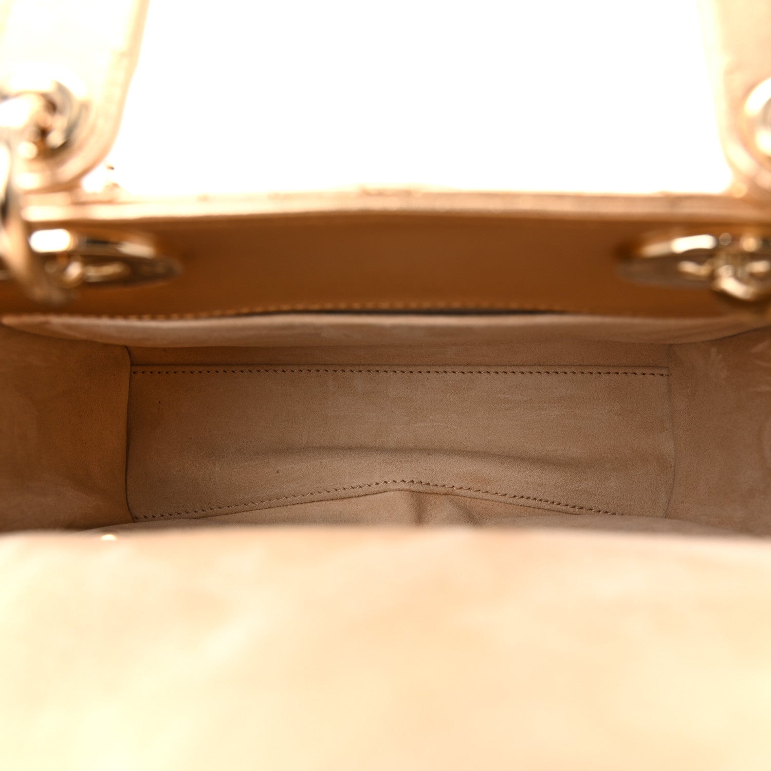 Christian Dior Metallic Lambskin Cannage Small My ABCDior Lady Dior Rose Gold 5 of 12