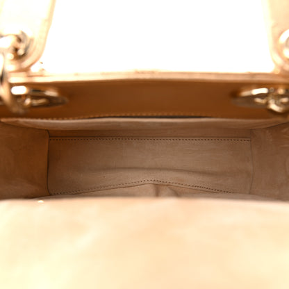 Christian Dior Metallic Lambskin Cannage Small My ABCDior Lady Dior Rose Gold 5 of 12