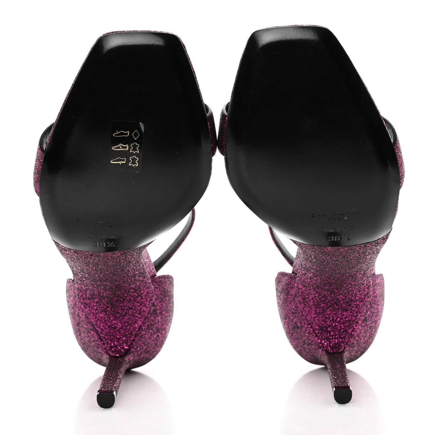 Glitter Amber 105 Ankle Strap Sandals 38.5 Fuchsia