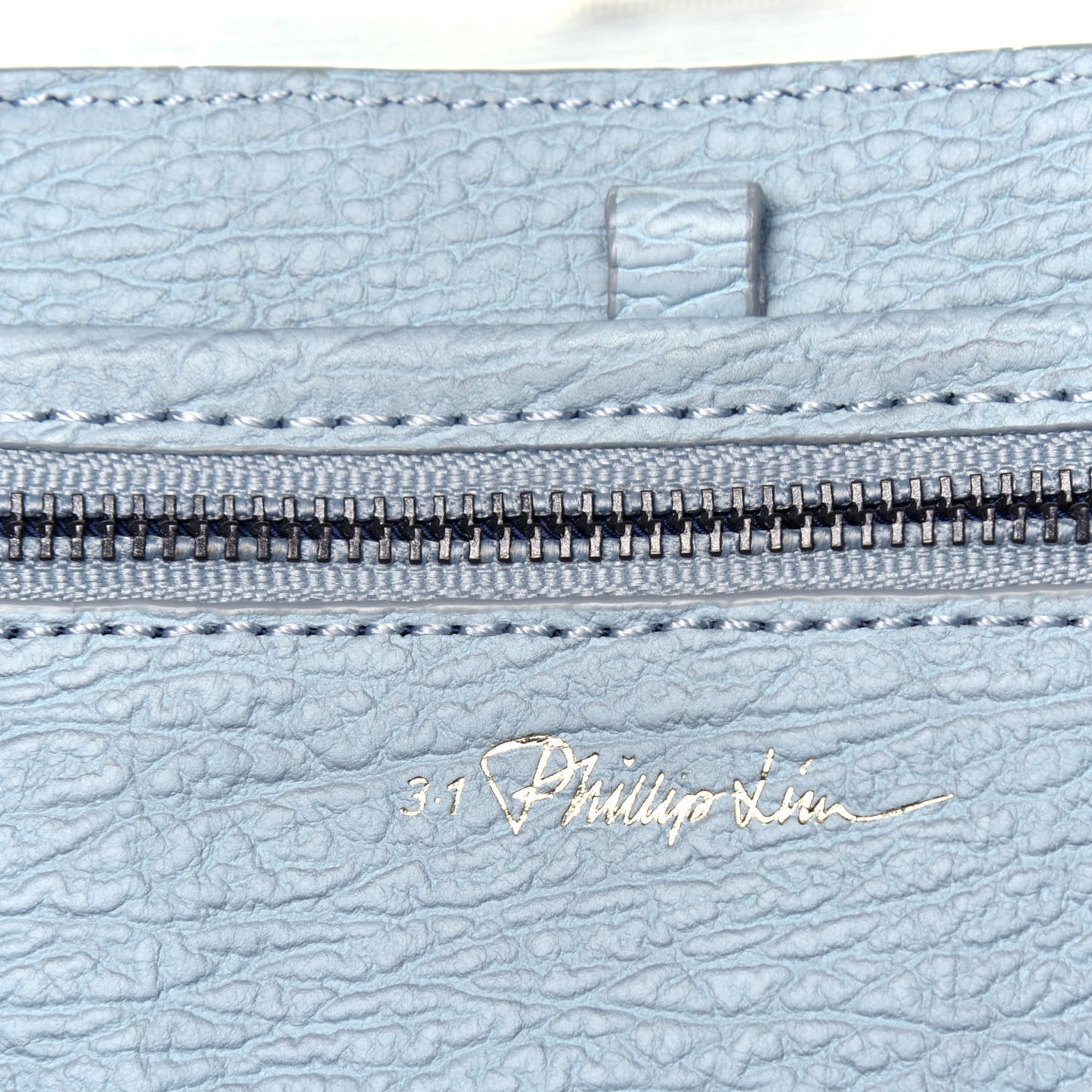 Textured Calfskin Medium Pashli Satchel Light Blue