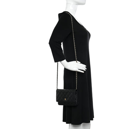 Chanel Caviar Quilted Wallet on Chain WOC Black 2 of 12