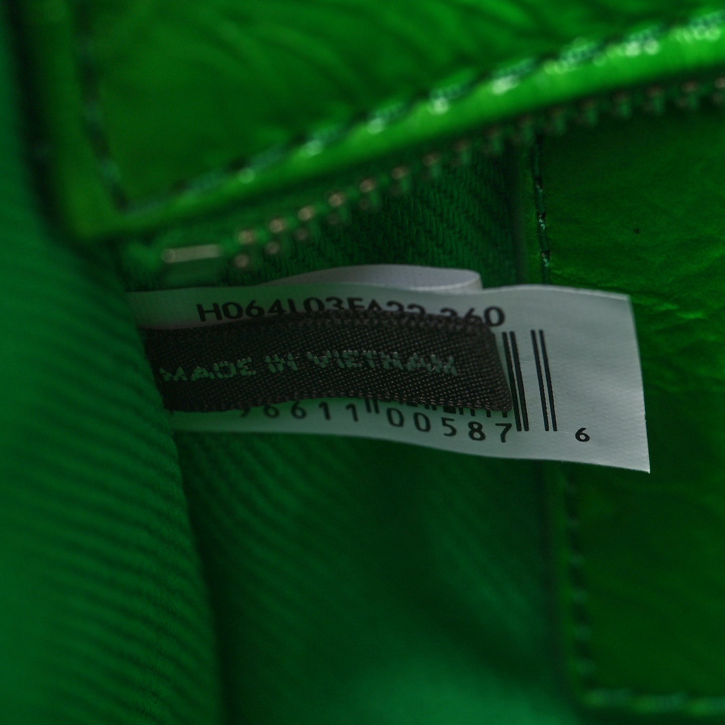 Shiny Crinkled Calfskin Mini The Tote Bag Green Glow