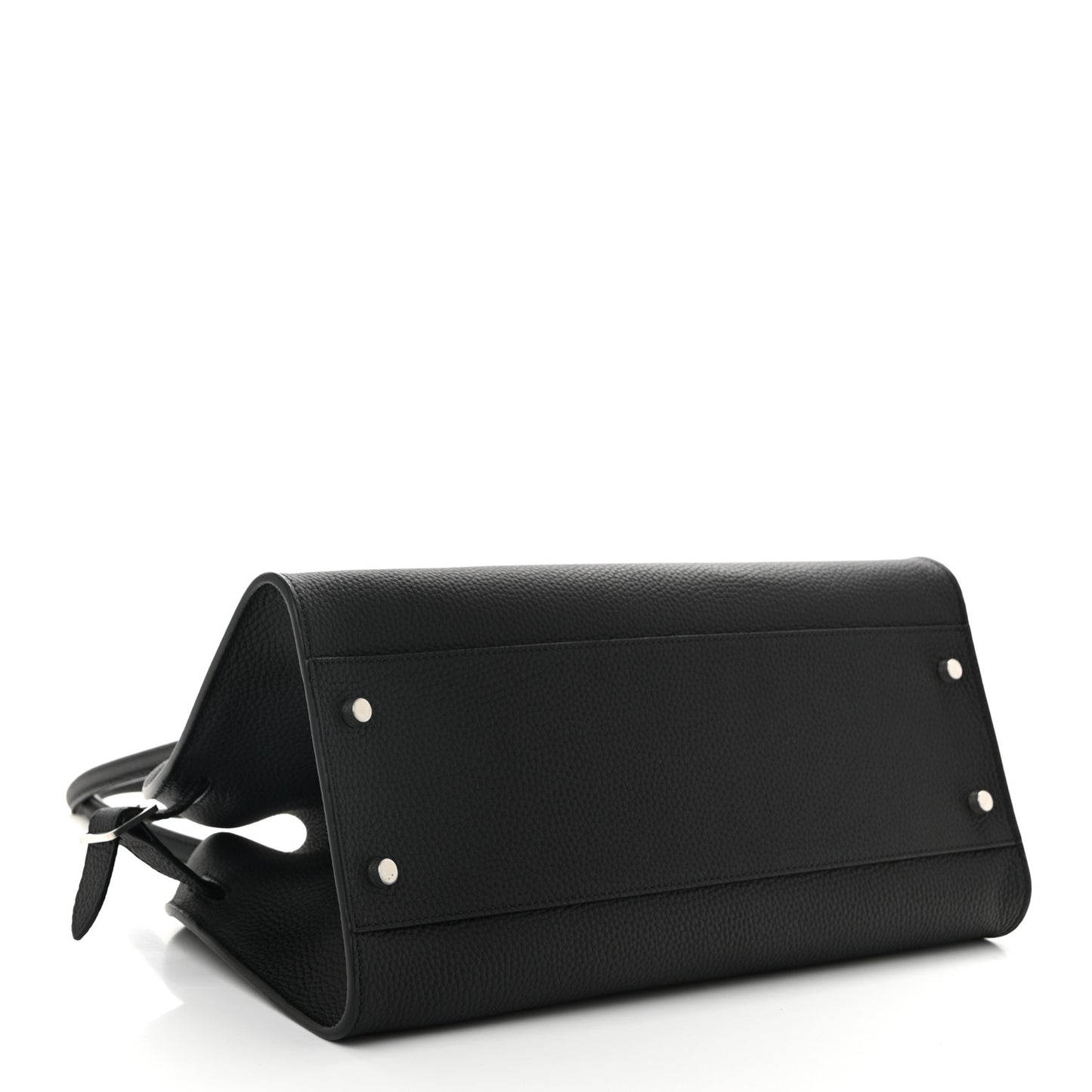 Matte Grained Calfskin Margaux Shoulder 12 Black