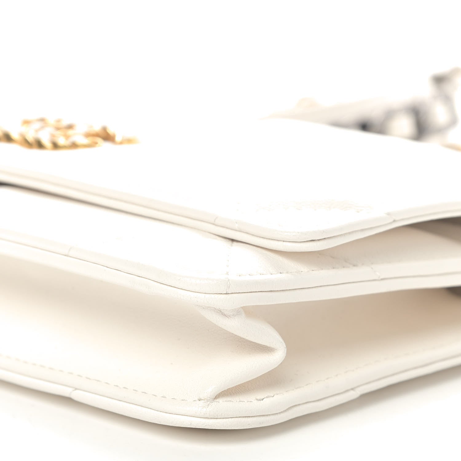 Chanel Goatskin Quilted Chanel 19 Wallet On Chain WOC White 7 of 12