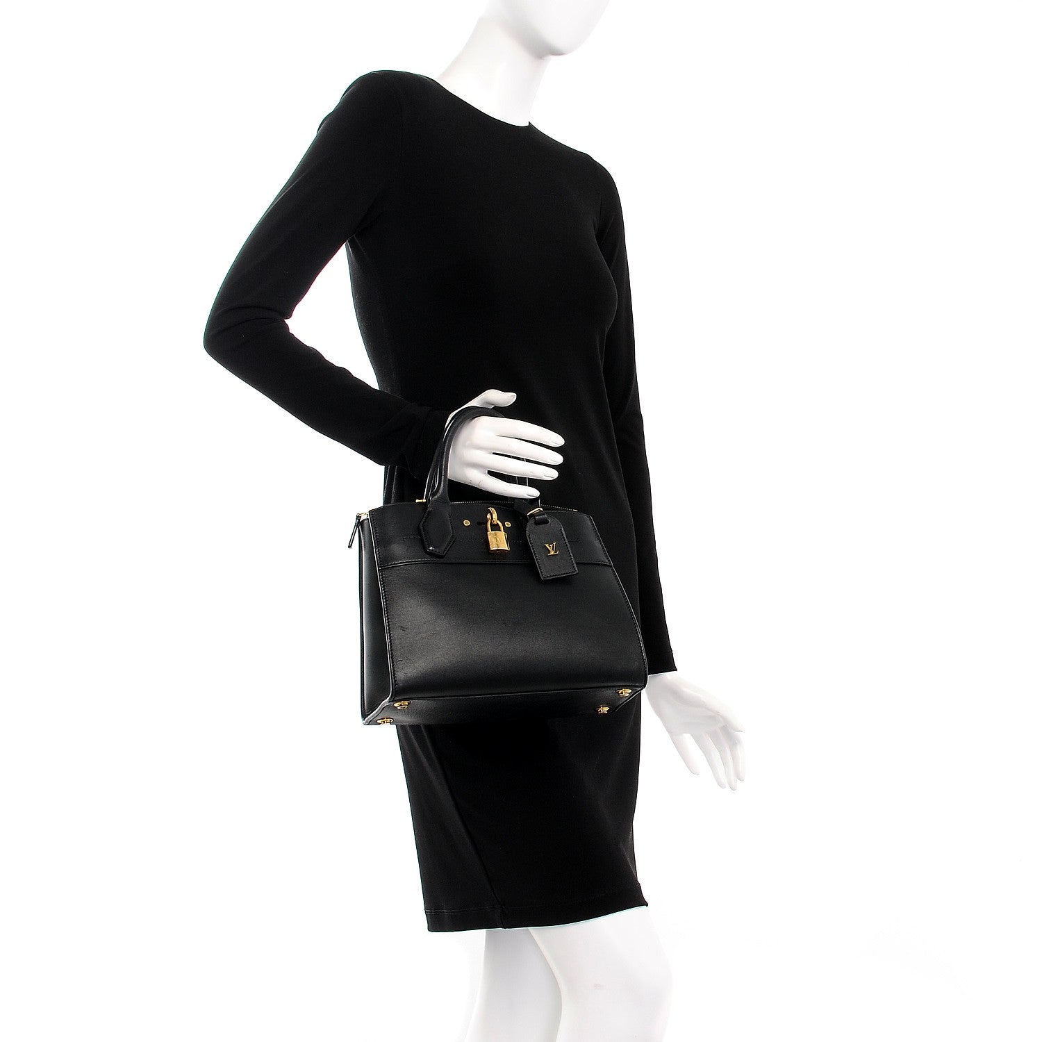 Louis Vuitton Calfskin City Steamer PM Black 3 of 12
