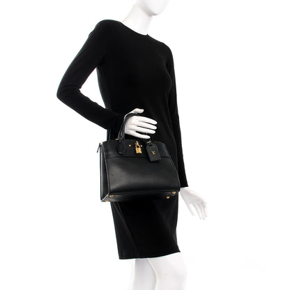 Louis Vuitton Calfskin City Steamer PM Black 3 of 12