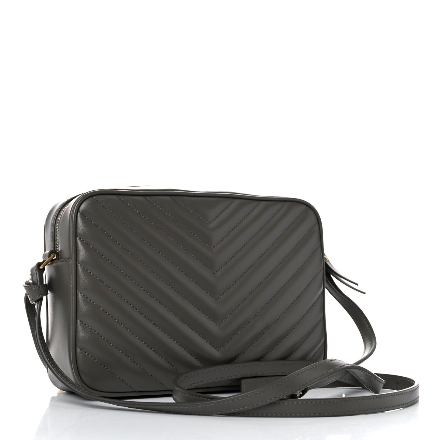 Calfskin Matelasse Monogram Lou Camera Bag Grey Kaki