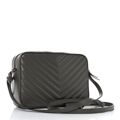 Saint Laurent Calfskin Matelasse Monogram Lou Camera Bag Grey Kaki 5 of 17