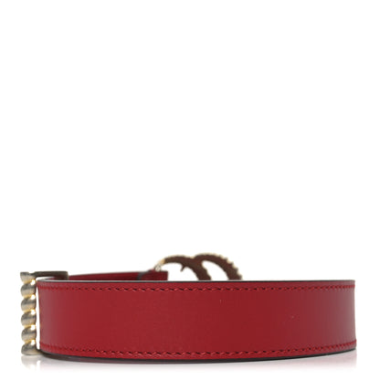 Gucci Moon Calfskin Torchon Double G 25mm Belt 75 30 Hibiscus Red 2 of 4