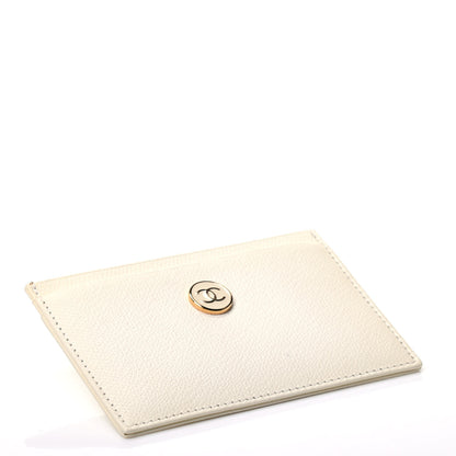 Chanel Calfskin CC Button Card Holder Case Off White 7 of 11
