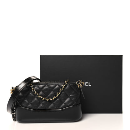 Chanel Aged Calfskin Quilted Small Gabrielle Clutch With Chain Black 14 of 14