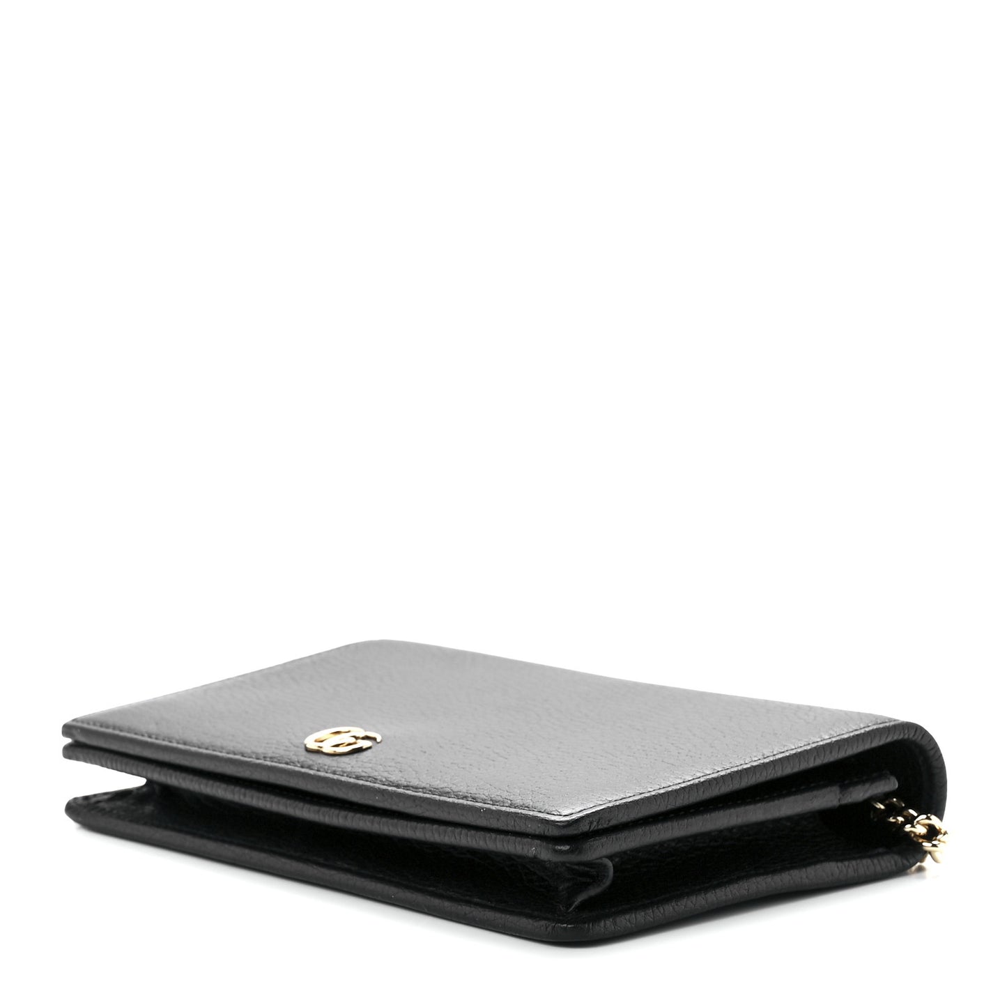 Calfskin Mini GG Marmont Chain Wallet Black