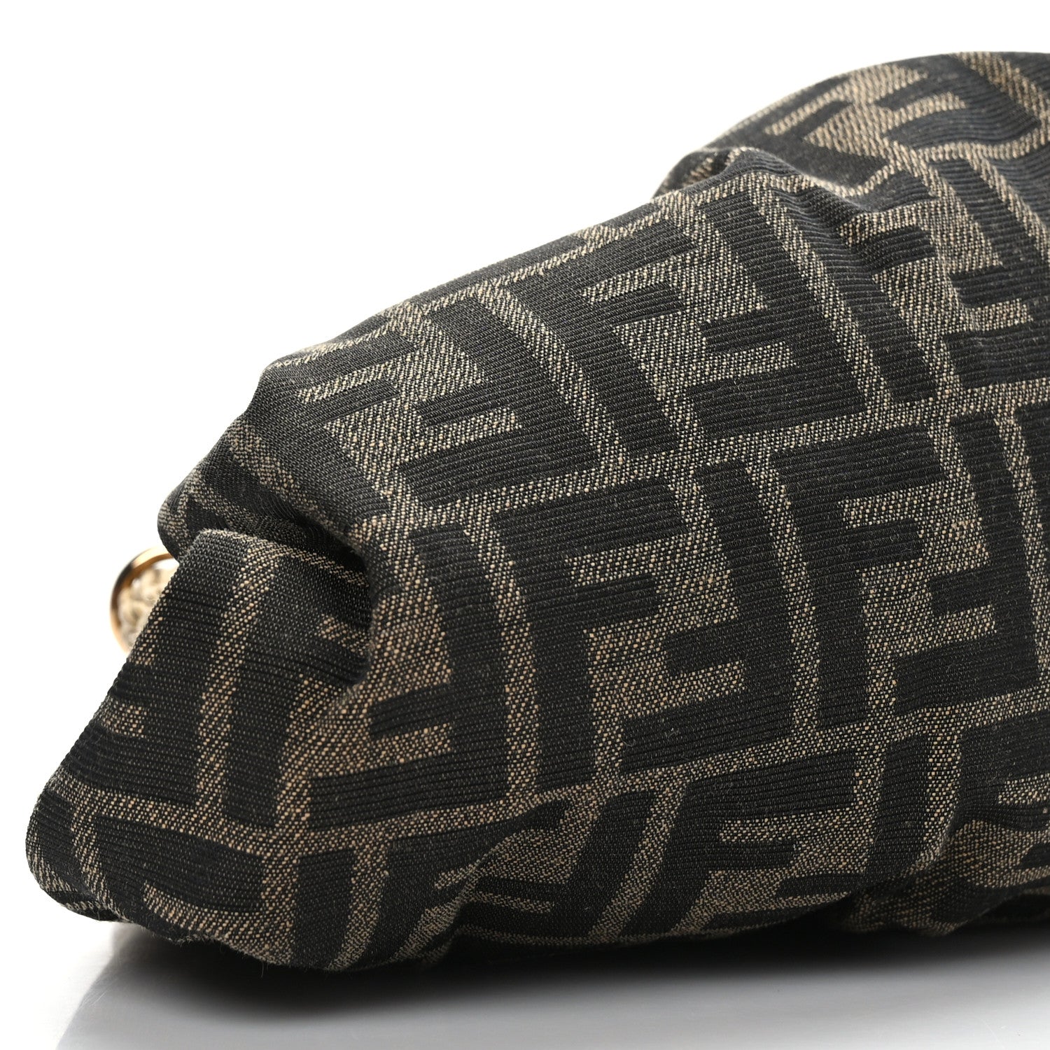 Fendi Fabric Jacquard FF Braided Shell Clutch Tobacco 7 of 8