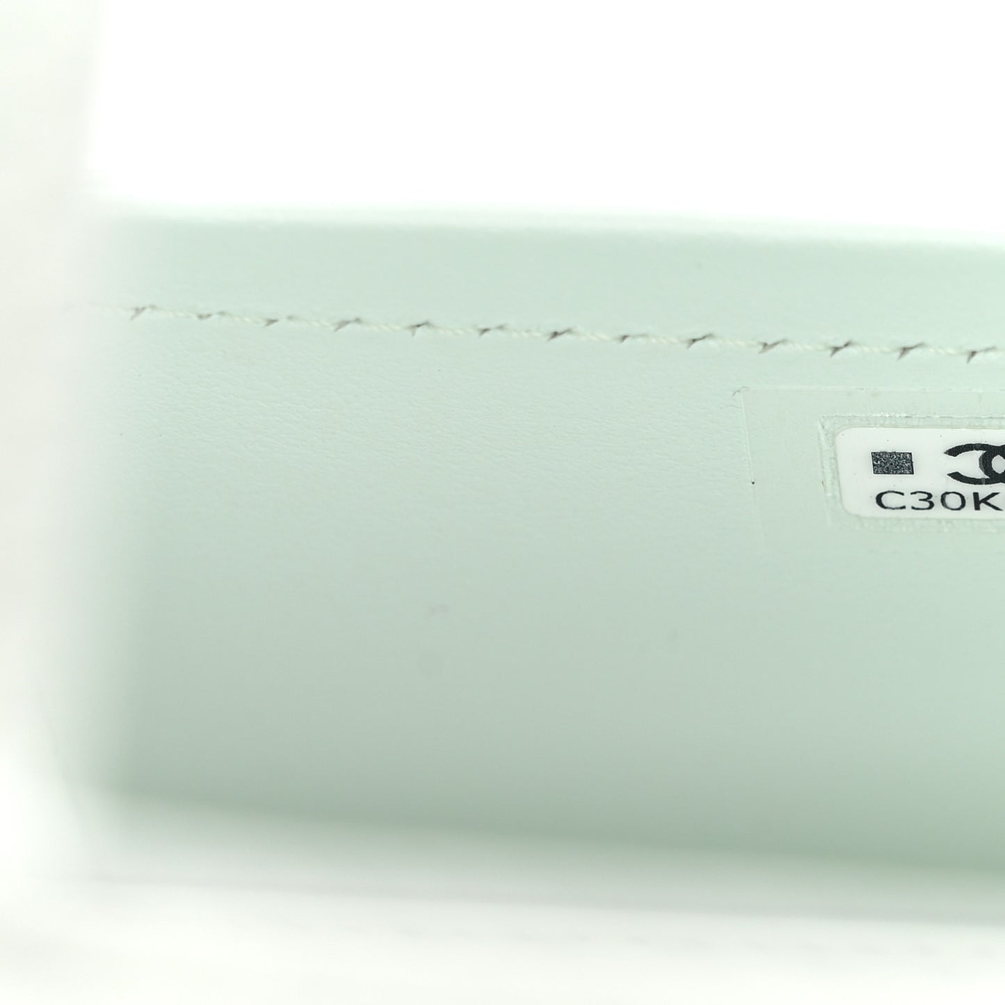 Shiny Caviar Preppy Coco Long Vanity With Strap Light Blue