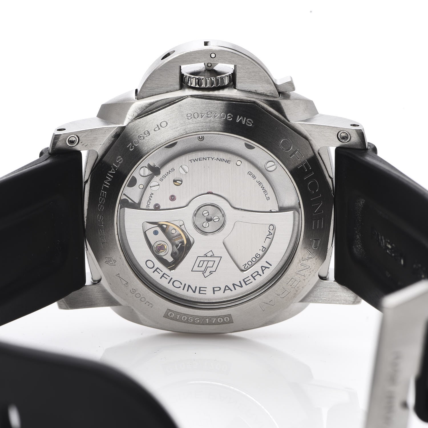 Panerai Stainless Steel Rubber 44mm Luminor 1950 3 Day Power Reserve GMT Automatic Watch Black PAM00321 5 of 8
