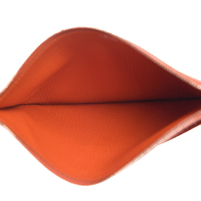 Hermes Chévre Mysore Envelope Trio Wallet Rouge Tomate Orange Lime 13 of 17