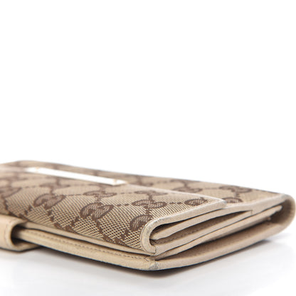 Gucci Monogram Metal Bar Continental Flap Wallet Off White 10 of 13