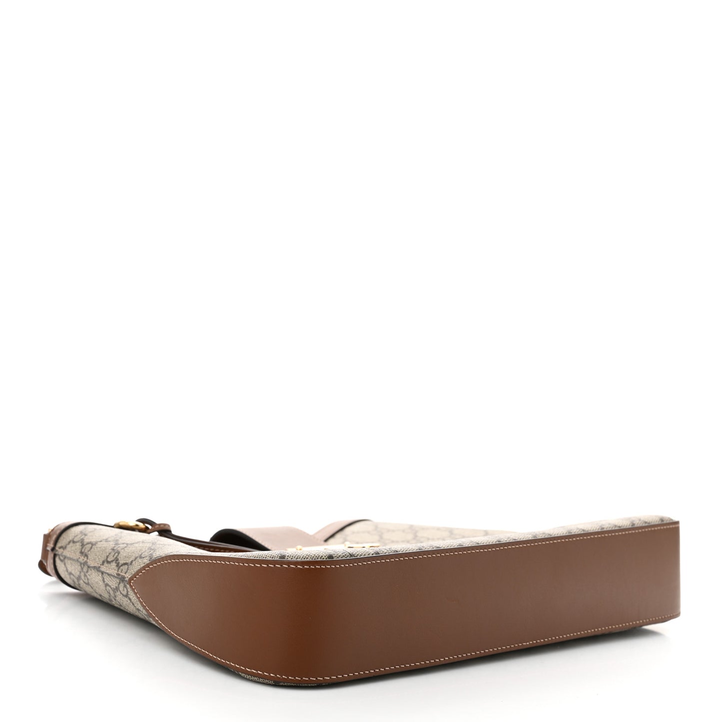 GG Supreme Monogram Medium Padlock Shoulder Bag Beige Ebony Brown Sugar