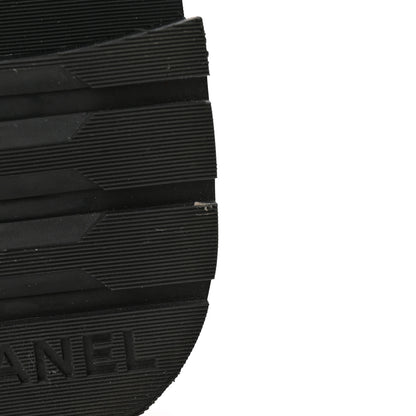 Chanel Shiny Goatskin Calfskin Quilted Lace Up Combat Boots 36.5 Black 10 of 11