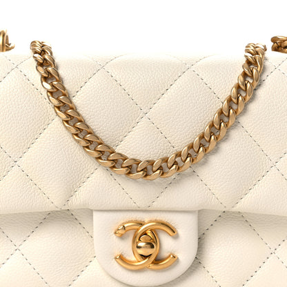 Chanel Caviar Quilted Mini Sweetheart Rectangular Flap White 8 of 10
