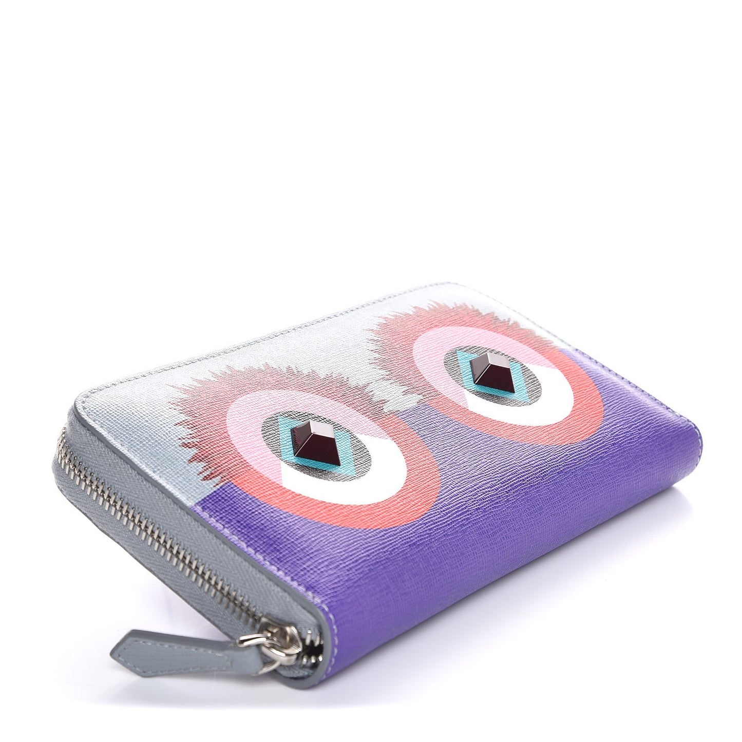 Vitello Elite Studded Hypnoteyes Zip Around Wallet Polvere Multicolor