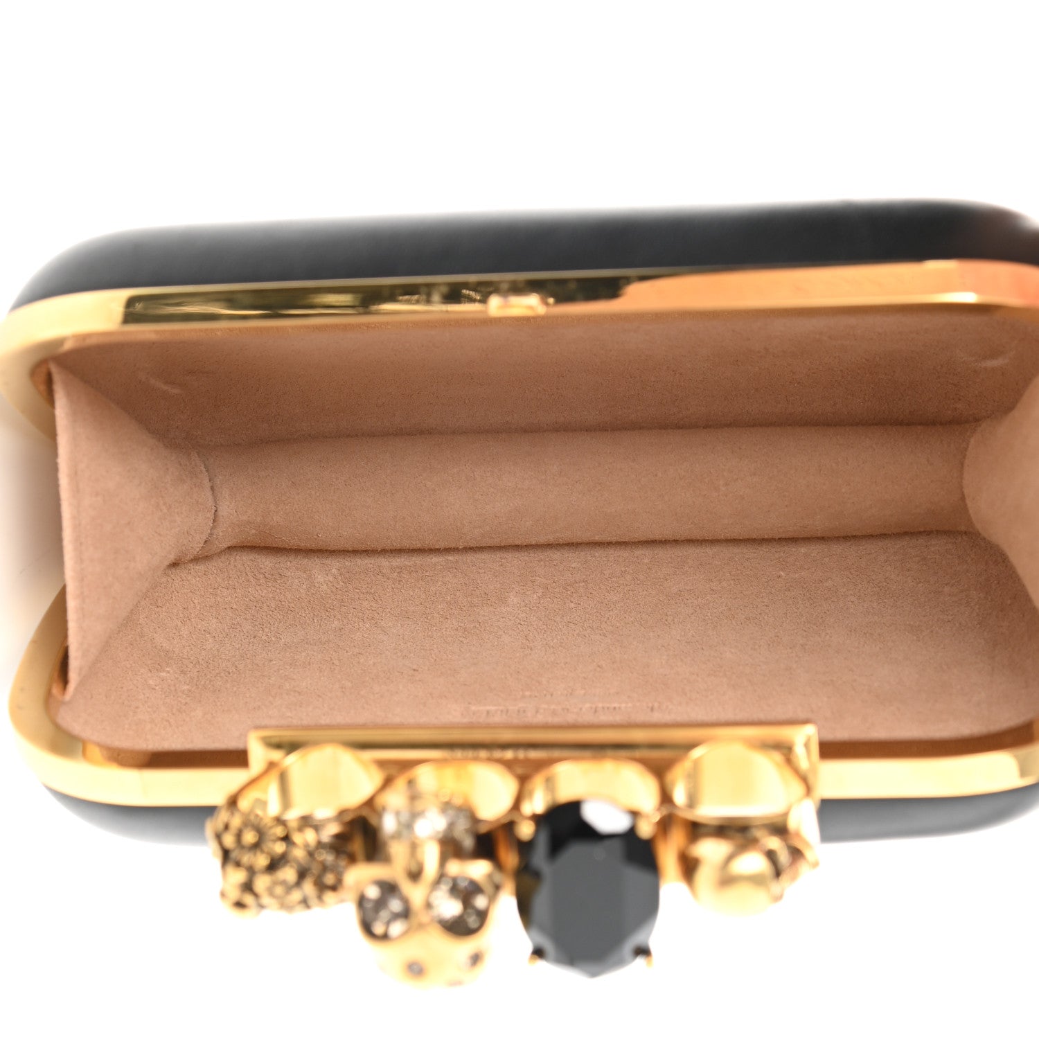 Alexander McQueen Nappa Skull Knuckle Duster Box Clutch Black 5 of 7