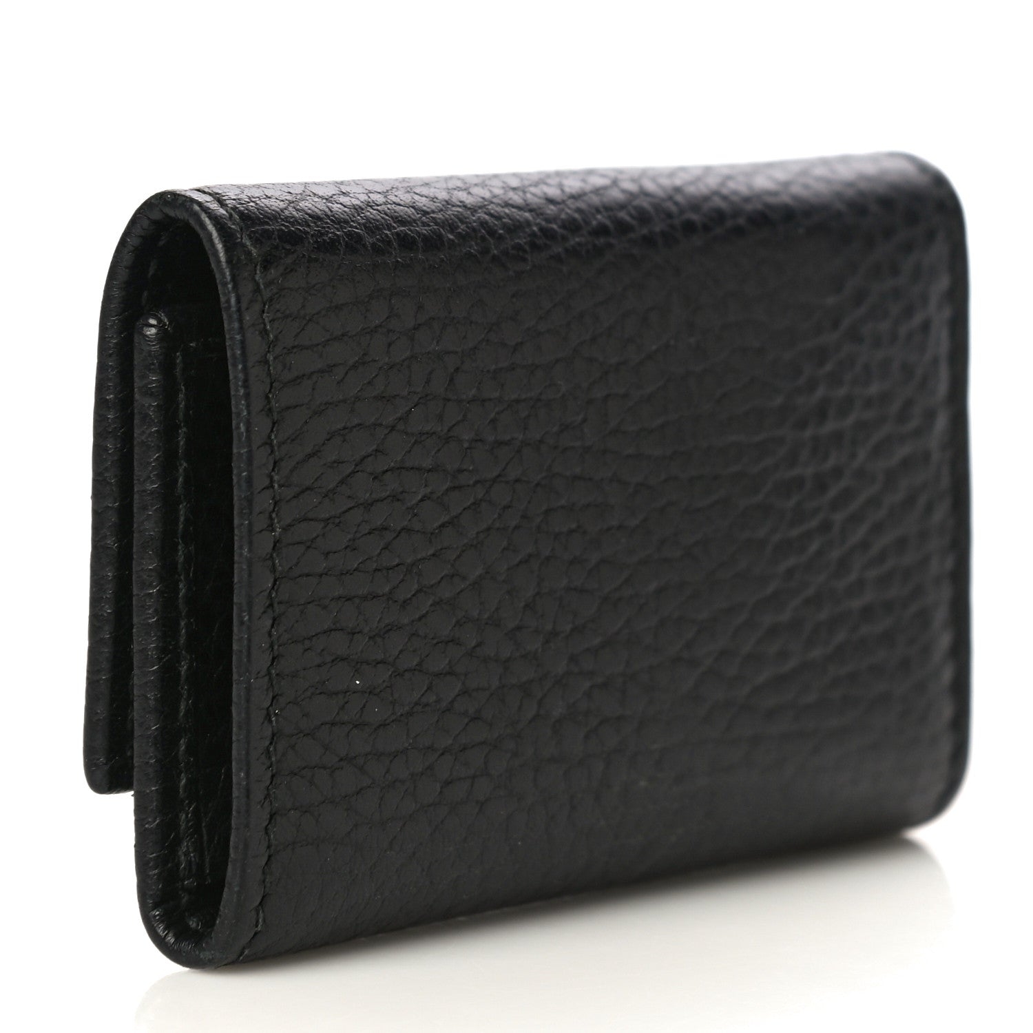 Gucci Pebbled Calfskin GG Marmont 6 Key Holder Black 3 of 9