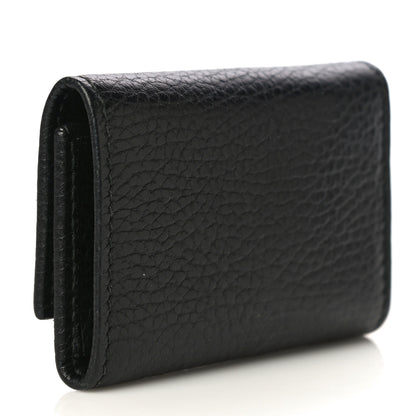 Gucci Pebbled Calfskin GG Marmont 6 Key Holder Black 3 of 9