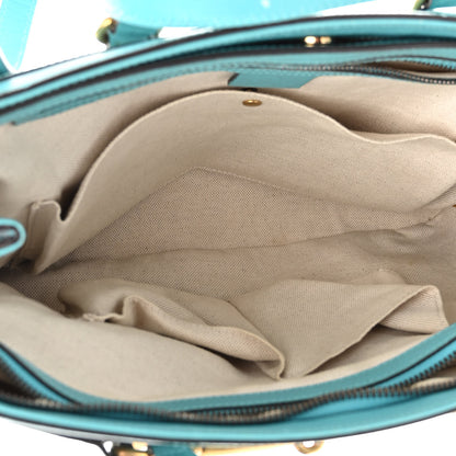 Gucci Textured Calfskin Medium Bright Bit Tote Blue 5 of 10