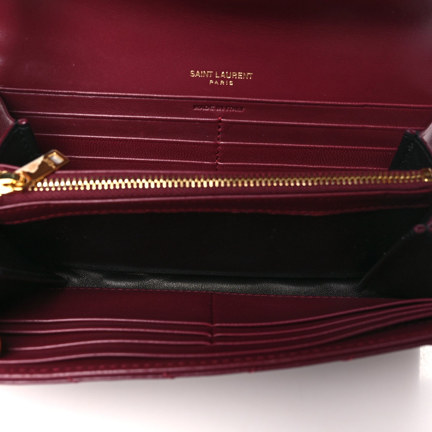 Calfskin Matelasse Chevron Monogram Flap Wallet Palissandre
