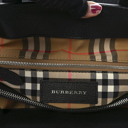 Burberry Derby Calfskin Medium Banner Tote Black 6 of 10