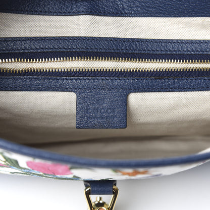 Gucci Canvas Flora Medium Jackie Hobo Blue Agata 7 of 12