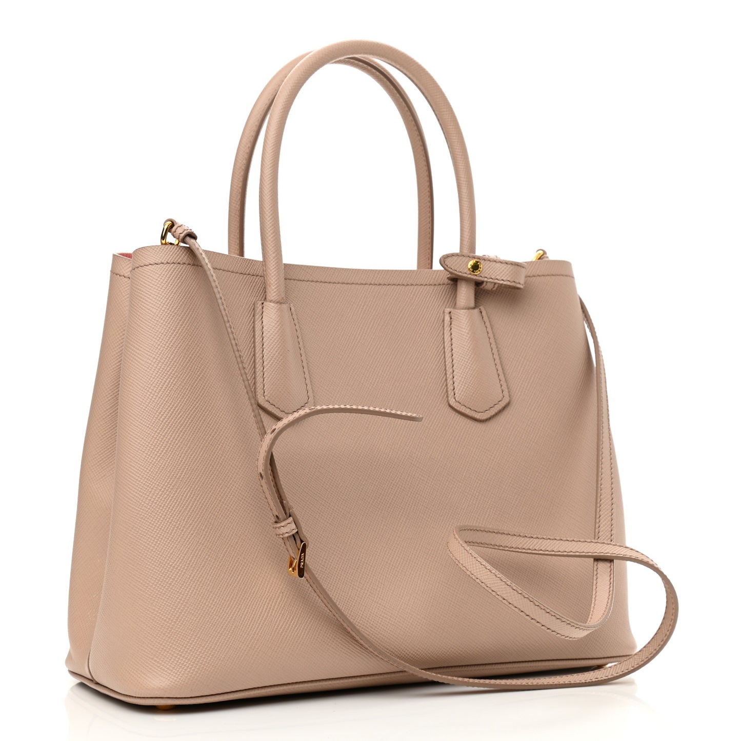 Saffiano Cuir Medium Double Bag Cammeo Rosa