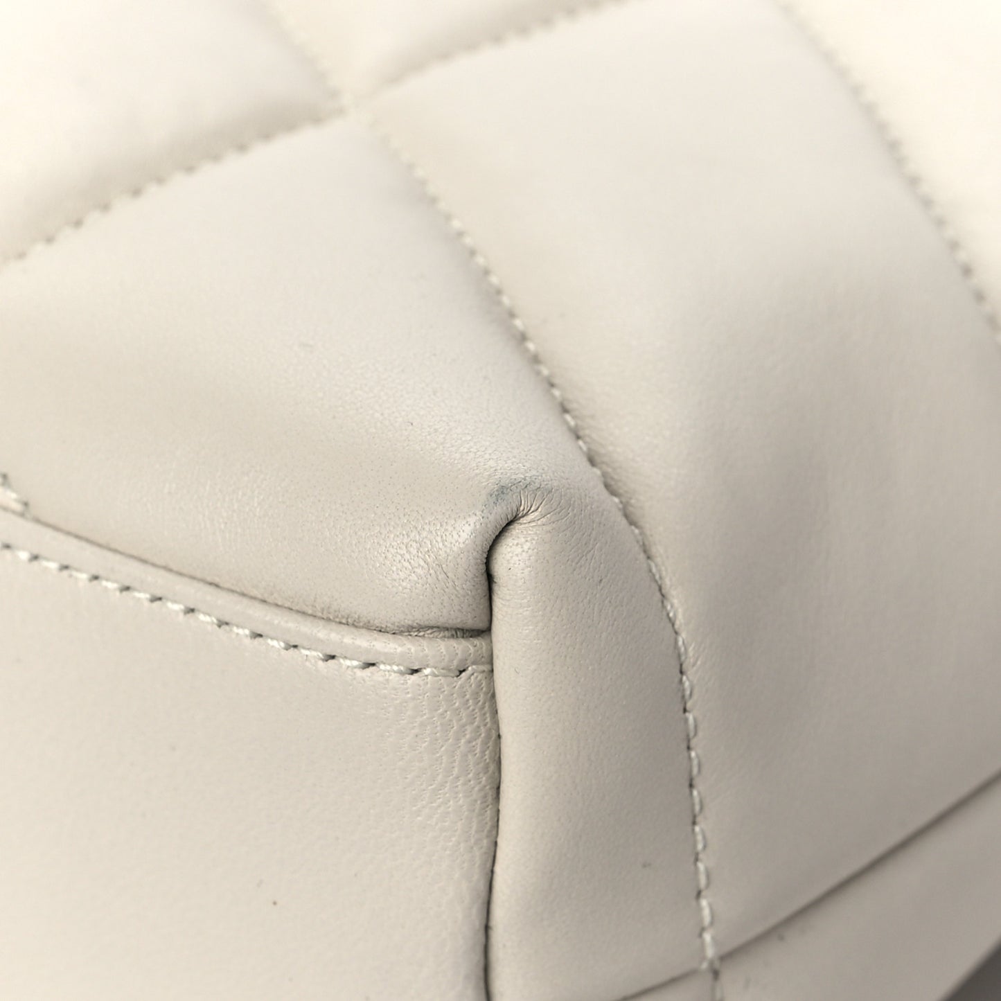 Lambskin Quilted Toy Loulou Puffer Monogram Chain Satchel Crema Soft