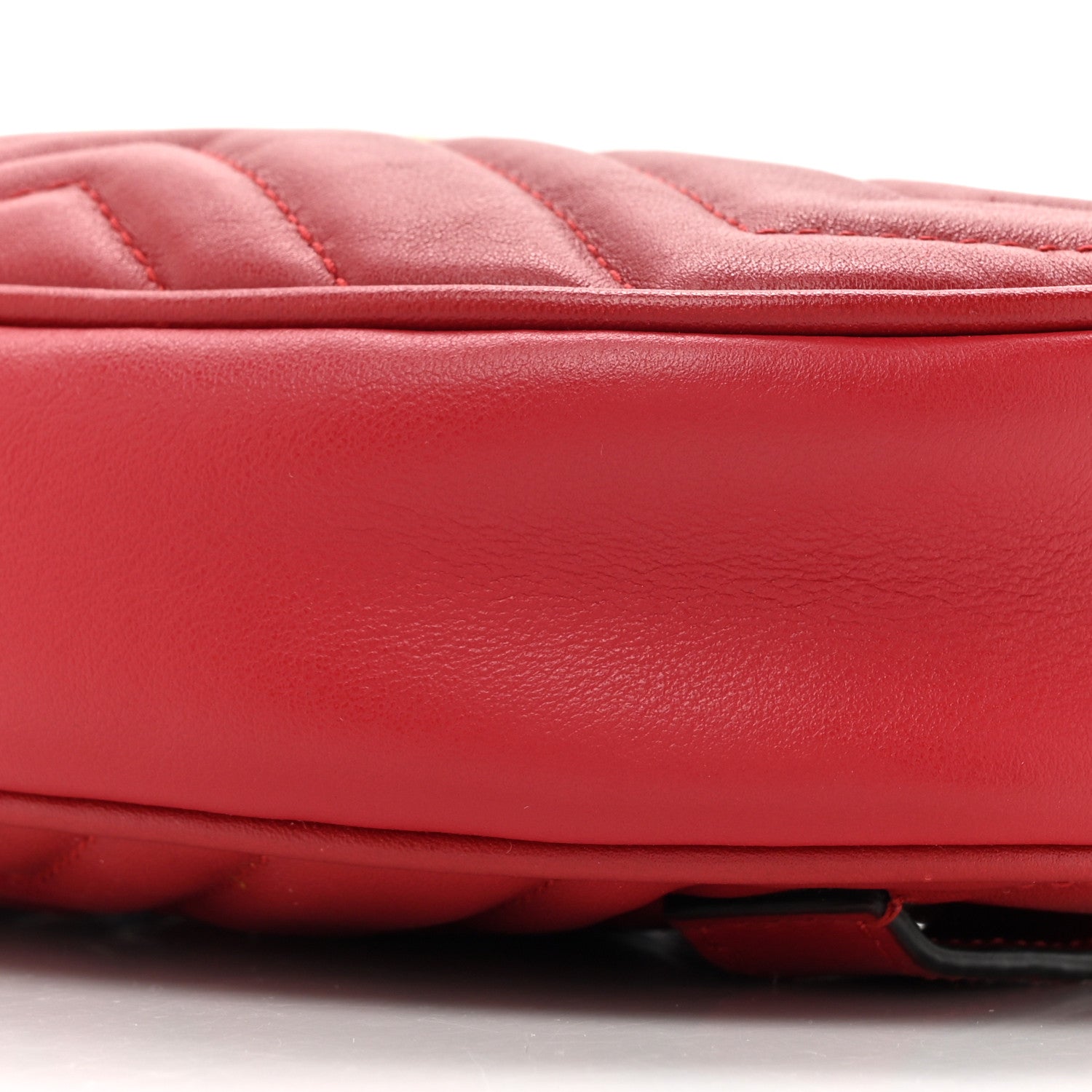 Gucci Calfskin Matelasse GG Marmont Belt Bag 85 34 Hibiscus Red 9 of 13