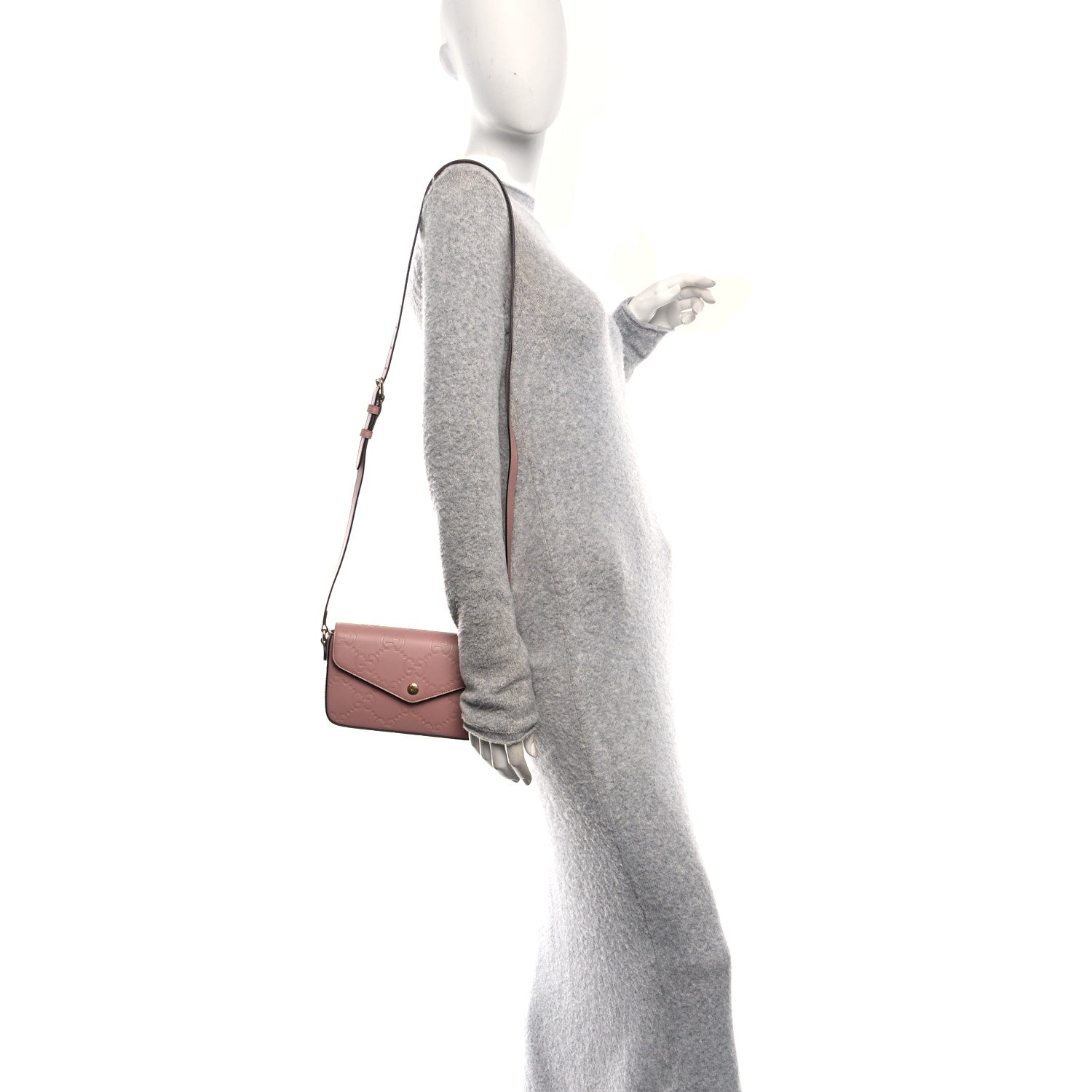 Gucci Calfskin GG Super Mini Shoulder Bag Pink 2 of 11