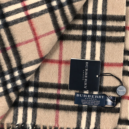 Burberry Cashmere House Check Fringe Scarf Camel 3 of 3