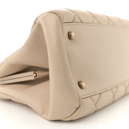 Chanel Aged Calfskin Large Just Mademoiselle Bowling Bag Beige 10 of 12