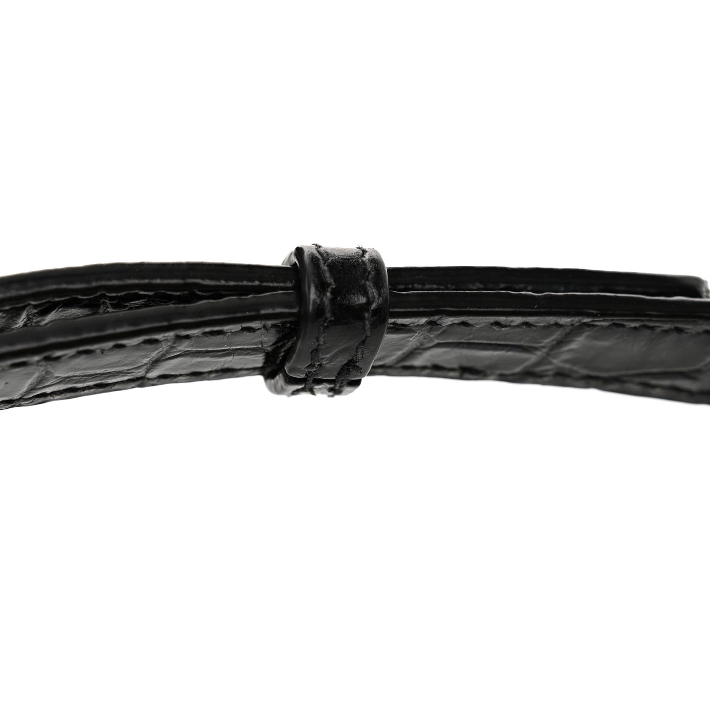 Calfskin Crocodile Embossed Baby Sac De Jour Black