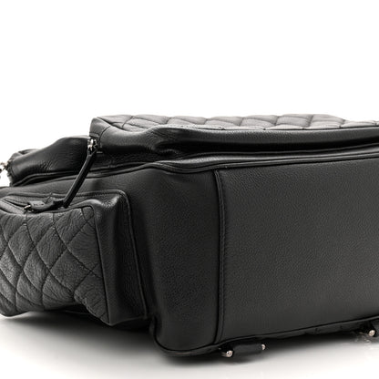 Chanel Grained Calfskin Quilted Large Casual Rock Backpack Black 9 of 13