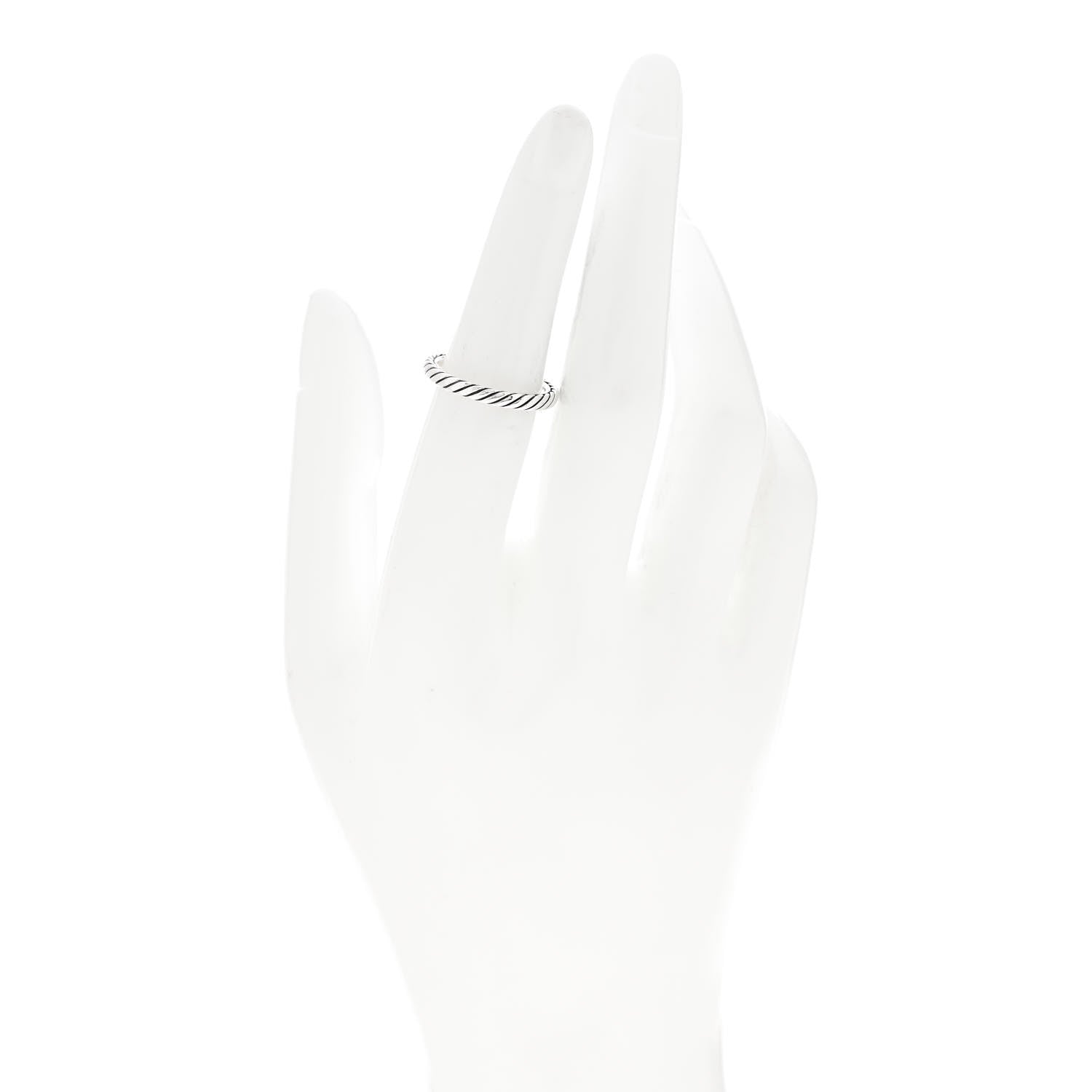 David Yurman Sterling Silver Cable Classics Band Ring 52 6 2 of 4