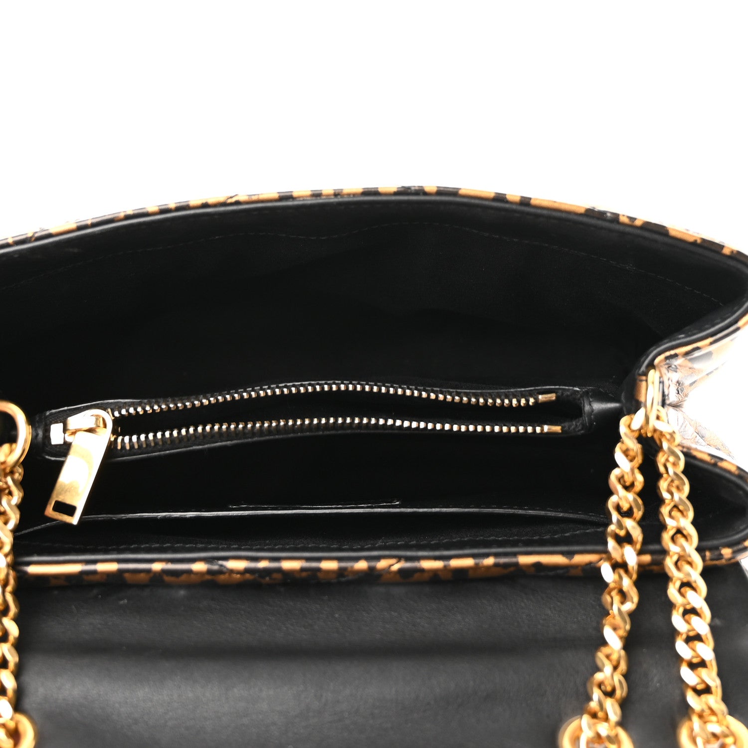 Saint Laurent Calfskin Y Quilted Monogram Small Loulou Chain Satchel Leopard 5 of 9