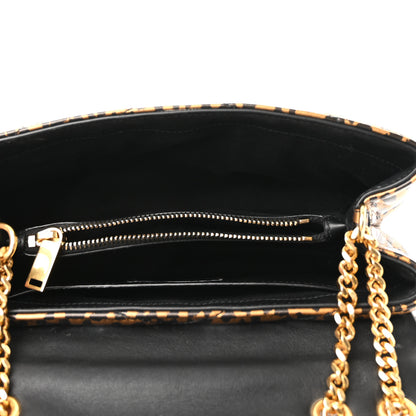 Saint Laurent Calfskin Y Quilted Monogram Small Loulou Chain Satchel Leopard 5 of 9