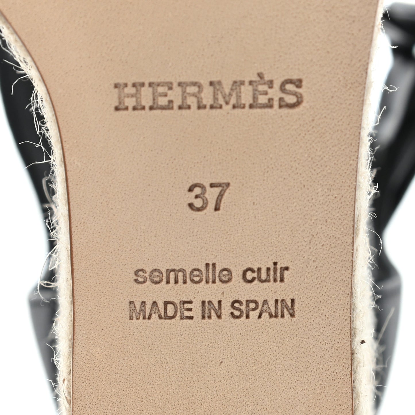 Calfskin Doll 60 Espadrille Wedge Sandals 37 Black